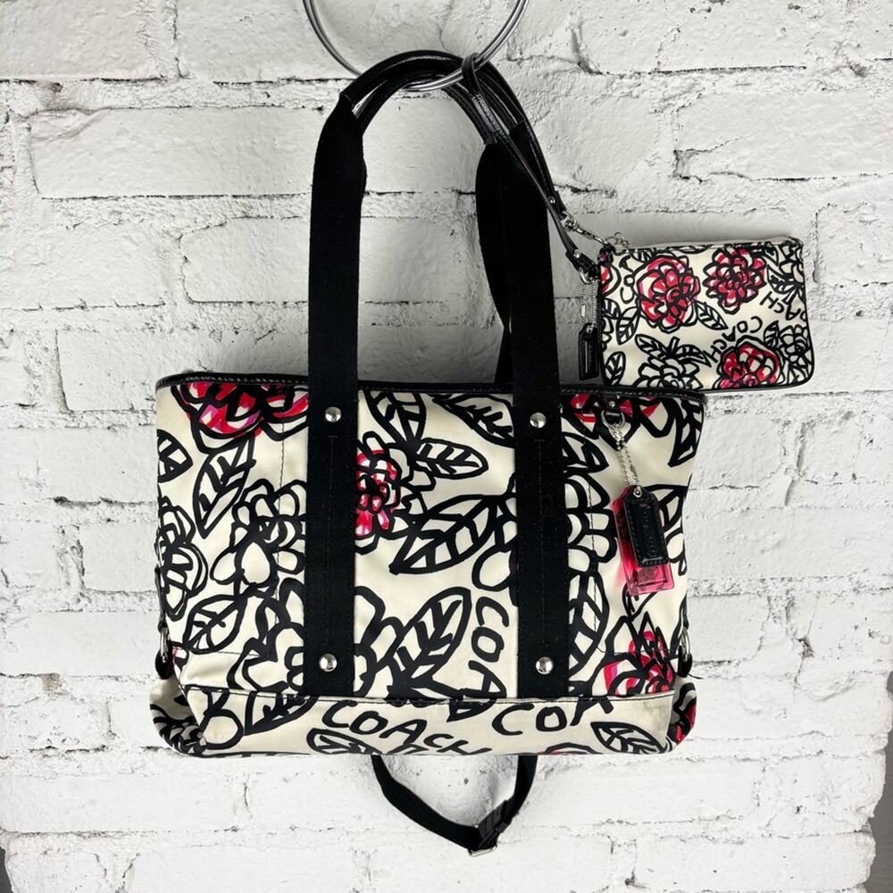 Coach Poppy Daisy Floral Graffiti Bag & Wristlet